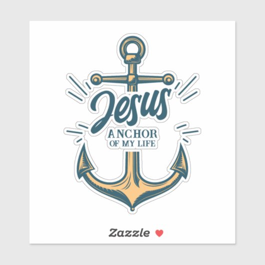 Jesus Anchor meines Lebens Aufkleber (Blatt)