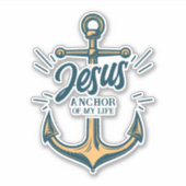 Jesus Anchor meines Lebens Aufkleber (Vorderseite)