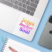 Jesus Anchor Soul Blutooth Aufkleber (Laptop mit iPhone)