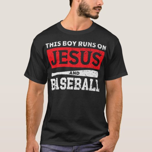 Jesus and Baseball Christian Baseball Lover T-Shirt (Vorderseite)
