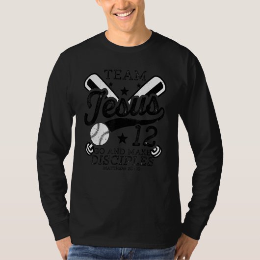 Jesus and Baseball Team Jesus Christian Matthew 28 T-Shirt (Vorderseite)