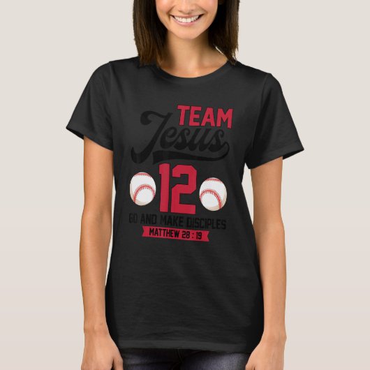 Jesus and Baseball Team Jesus Christian Matthew 28 T-Shirt (Vorderseite)