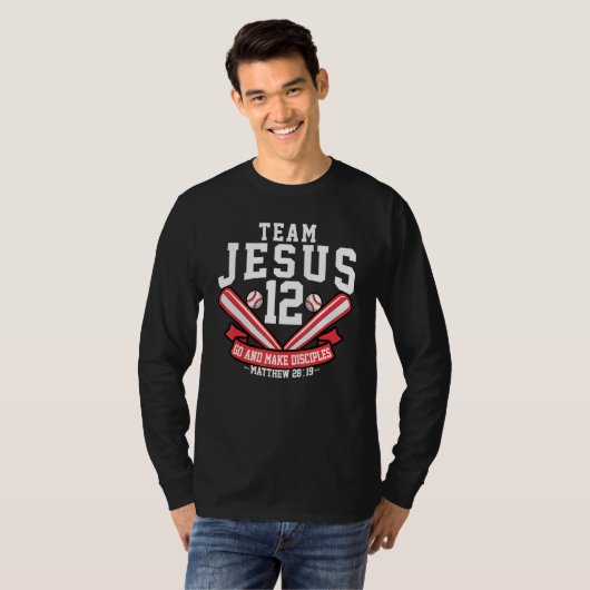 Jesus and Baseball Team Jesus Christian Matthew 28 T-Shirt (Vorne ganz)