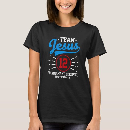 Jesus and Baseball Team Jesus Christian Matthew 28 T-Shirt (Vorderseite)