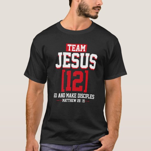 Jesus and Baseball Team Jesus Christian Matthew 28 T-Shirt (Vorderseite)