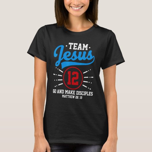 Jesus and Baseball Team Jesus Christian Matthew 28 T-Shirt (Vorderseite)