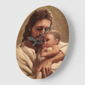 Jesus and Child  Große Wanduhr (Winkel)