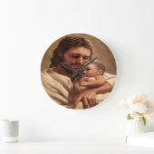 Jesus and Child  Große Wanduhr (Zuhause)