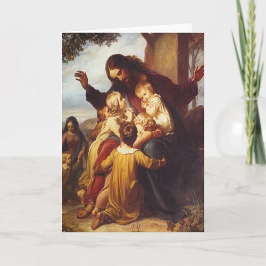 Jesus and Children Christmas Card Feiertagskarte (Vorderseite)
