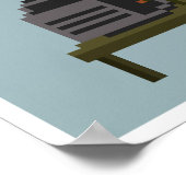 Jesus and Devil Play Video Games Pixel Art Poster (Ecke)