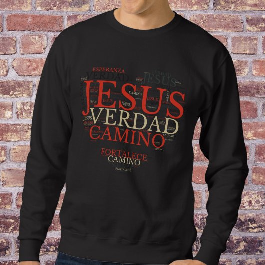 Jesus and Faith Heart Men Christlich Spanisch Sweatshirt