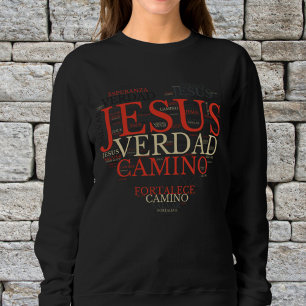 Jesus and Faith Heart Women's Christlich Spanisch Sweatshirt