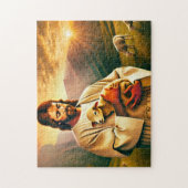 Jesus and Lamb Christian Divine Comfort Puzzle (Vertikal)