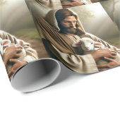 JESUS AND LAMB CHRISTMAS GESCHENKPAPIER (Rolleneckpunkt)