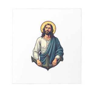 Jesus-Anker-Hoffnung-Vintage-Prägung-Shirt 2 Notizblock