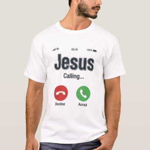 Jesus Anruf-Handybildschirm Christliches T-Shirt-D T-Shirt
