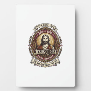 Jesus Antiques Erbstück Grafik T-Shirt Christliche Fotoplatte