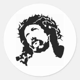 Jesus-Antlitz Runder Aufkleber