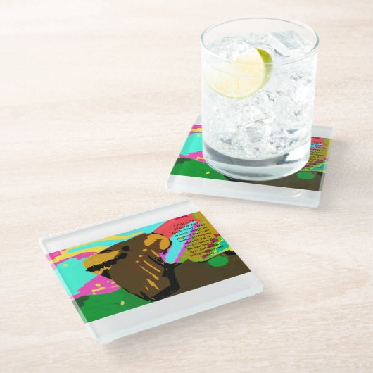 Jesus Antwort Glasuntersetzer (Schrägansicht)