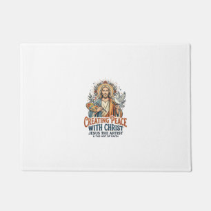 Jesus-Aquarell-Hobby-T-Shirt Inspirierend Glaube Fußmatte