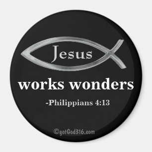 Jesus arbeitet Wunder gotGod316.com Magnet