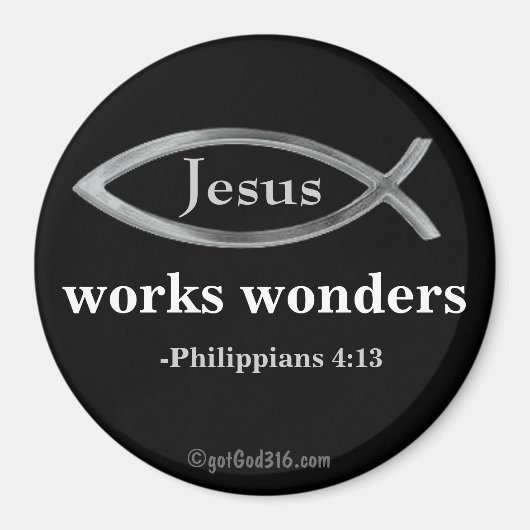 Jesus arbeitet Wunder gotGod316.com Magnet (Vorne)