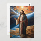*~* Jesus Arms Planet Universe Earth AP50 Cosmos Postkarte (Vorne/Hinten)