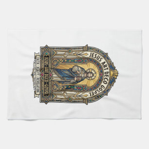 Jesus Art Deco Evangelium Jesus Art Deco Christlic Geschirrtuch