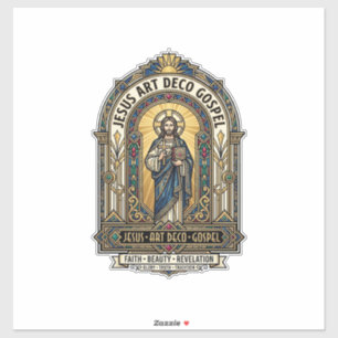 Jesus Art Deco Gospel Jesus Art Deco Christlicher  Aufkleber