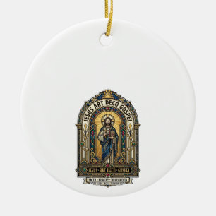 Jesus Art Deco Gospel Jesus Art Deco Christlicher  Keramik Ornament