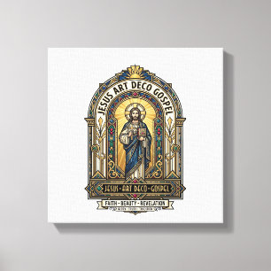 Jesus Art Deco Gospel Jesus Art Deco Christlicher  Leinwanddruck