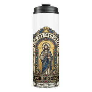 Jesus Art Deco Gospel Jesus Art Deco Christlicher  Thermosbecher