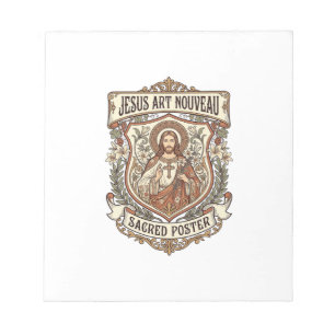 Jesus Art Nouveau Heiliger Poster Jesus Art Nouvea Notizblock