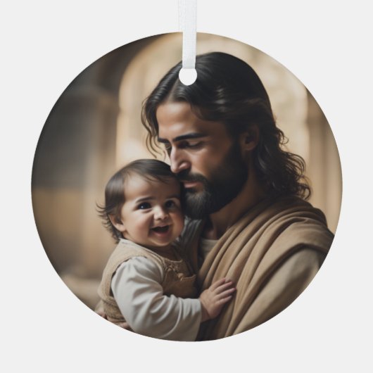 Jesus Art Ornament Aus Glas (Rückseite)