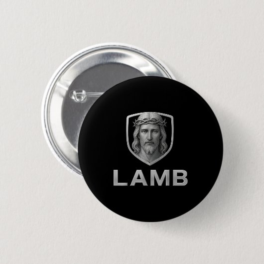 Jesus As The Lamb Iconic Christian Image  Button (Vorne & Hinten)