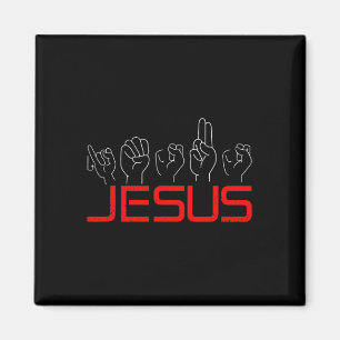 Jesus ASL American Sign Language Christlich Deaf A Magnet