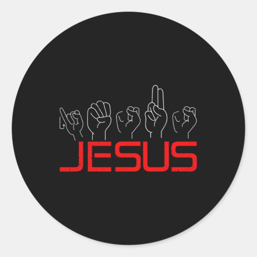 Jesus ASL American Sign Language Christlich Deaf A Runder Aufkleber (Vorderseite)
