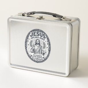 Jesus ASL gehörlose Gemeinschaft Inklusion Shirt C Metall Brotdose