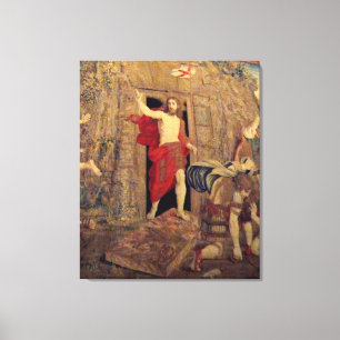 Jesus auf Auferstehungs-Tapisserie in Vatikan Leinwanddruck