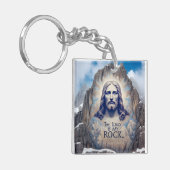 Jesus auf dem Berg: Der Herr ist mein Felsen Schlüsselanhänger (Vorderseite links)