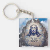 Jesus auf dem Berg: Der Herr ist mein Felsen Schlüsselanhänger (Vorderseite)