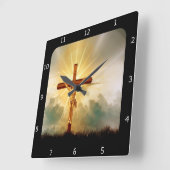 JESUS AUF DEM CROSS QUADRATISCHE WANDUHR (Winkel)