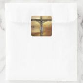 JESUS AUF DEM CROSS QUADRATISCHER AUFKLEBER (Tasche)