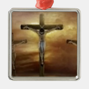 JESUS AUF DEM CROSS SILBERNES ORNAMENT