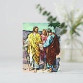 Jesus auf dem Weg nach Emmaus Postkarte (Stehend Vorderseite)