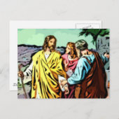 Jesus auf dem Weg nach Emmaus Postkarte (Vorne/Hinten)