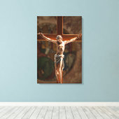 Jesus auf den überquerten Kanvas Leinwanddruck (Insitu (Holzboden))