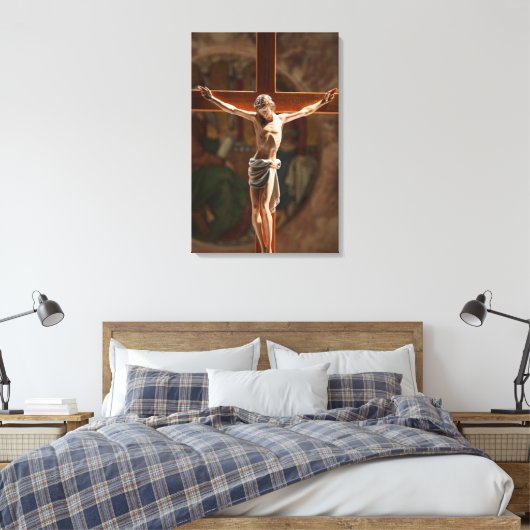 Jesus auf den überquerten Kanvas Leinwanddruck (Insitu (Schlafzimmer))