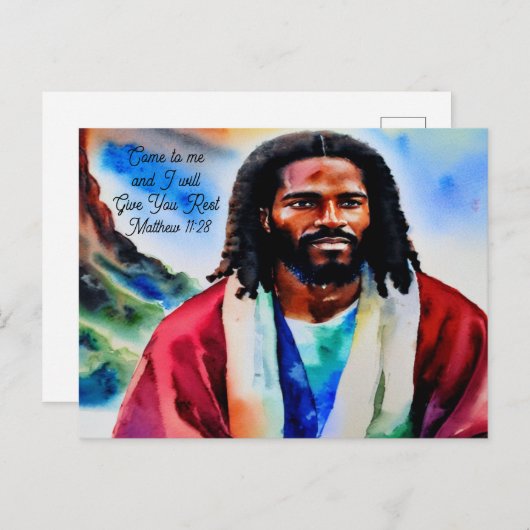Jesus auf der Berggipfelpostkarte Postkarte (Vorne/Hinten)
