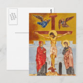Jesus auf der Kreuzkarte Postkarte (Vorne/Hinten)